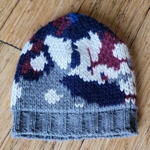 Joseph Blue, Purple, Cream And Grey Knit Beanie